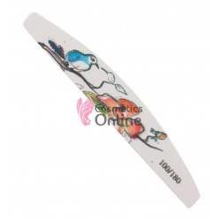 Pila semiluna  100/180 pentru unghii cu model Floare Cod 06055